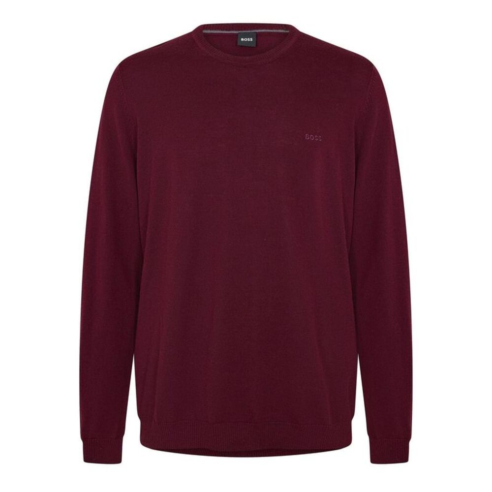 Boss Mens Crew Neck Regular Long-Sleeved Sweatshirt / Dark Red